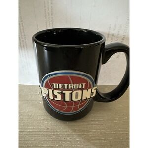 Vintage Detroit Pistons Basketball Retro Logo Coffee Mug Black Red Blue